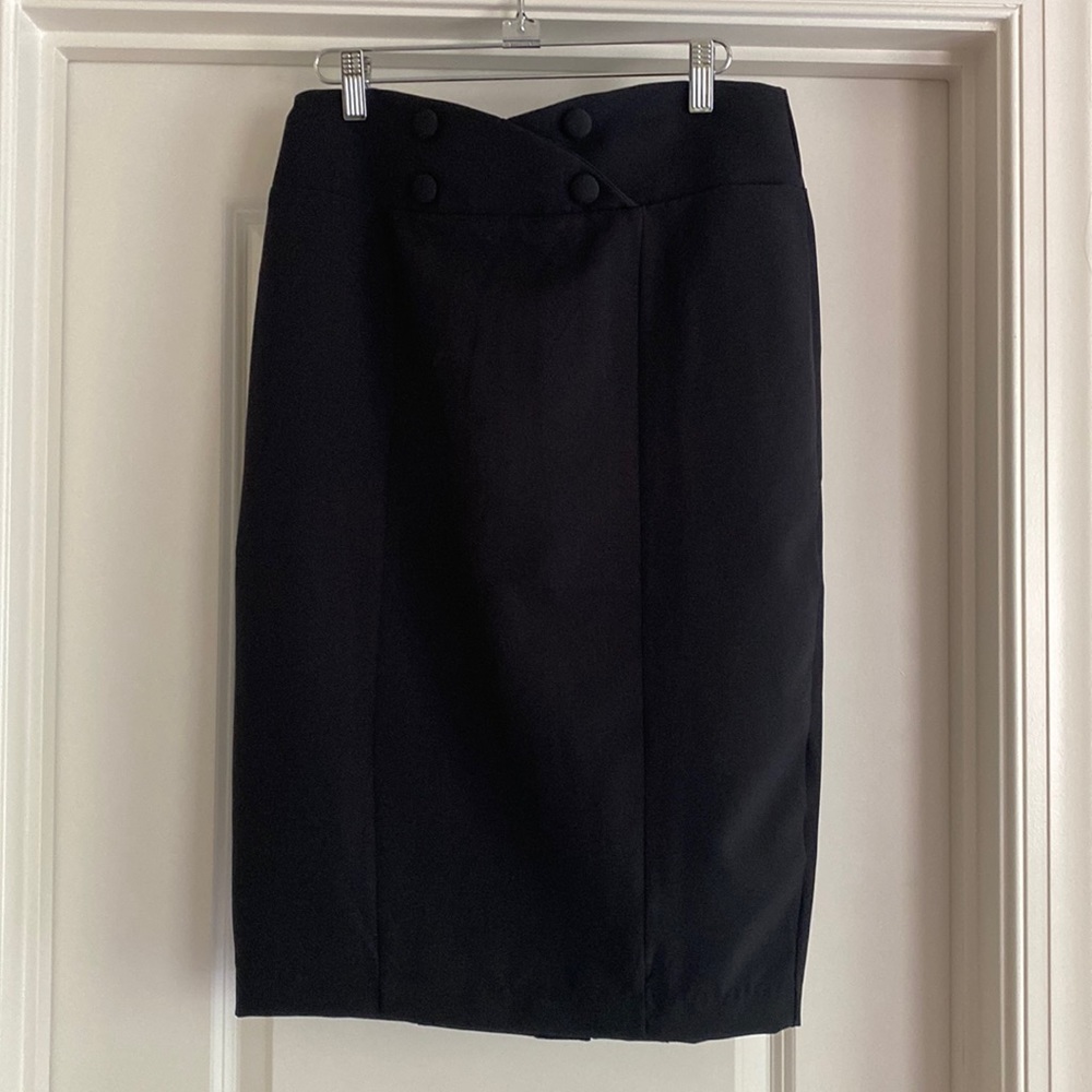 Black high waisted pencil skirt